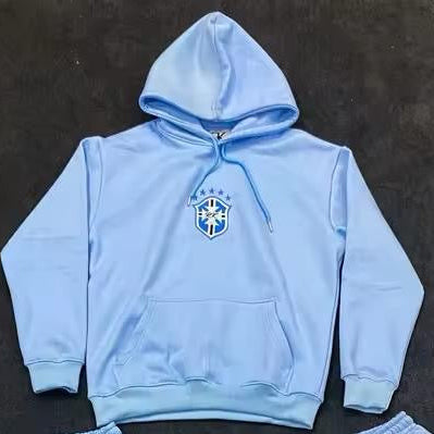 Sweat à Capuche Bleu Brésil