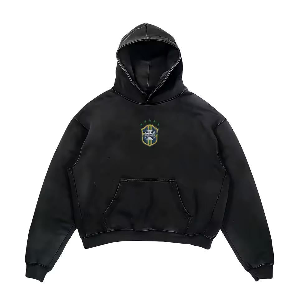 Sweat à Capuche Noir Brésil